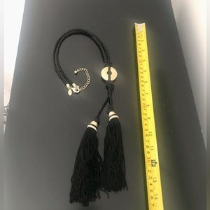 Black Tassel long Necklace Chicos
